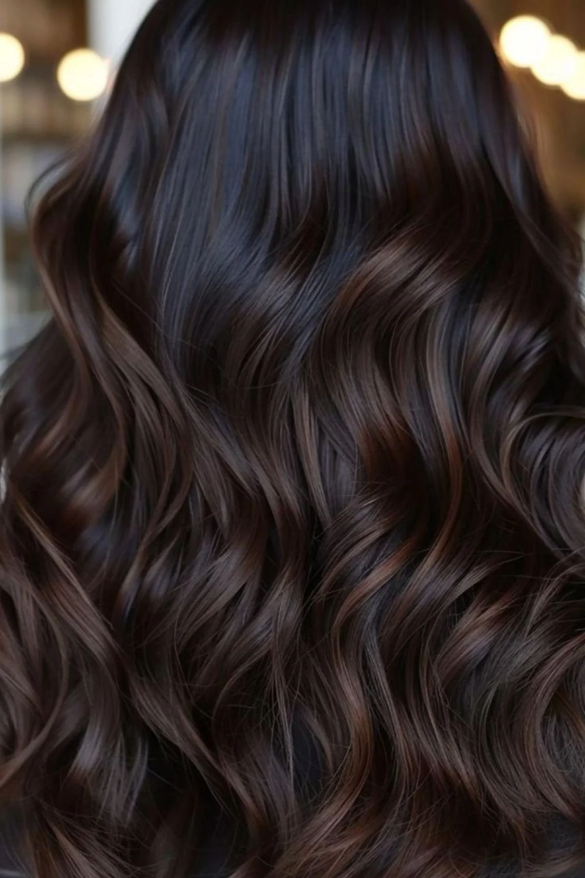Dark Chocolate Brown With Auburn Highlights Dark Chocolate Brown With Auburn Highlights — Low Maintenance Winter Hair Colors