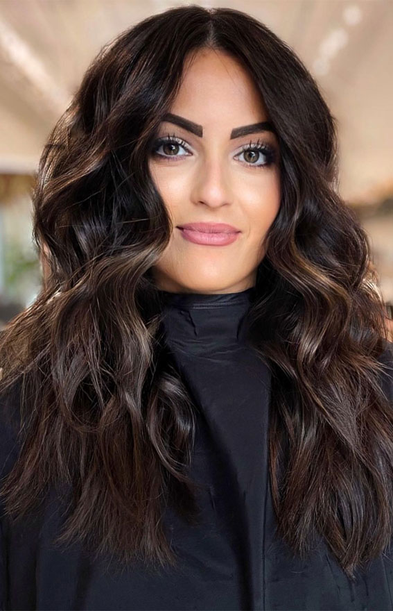 Layers Dark Brown With Auburn Highlights — Dark Winter Hair Colors