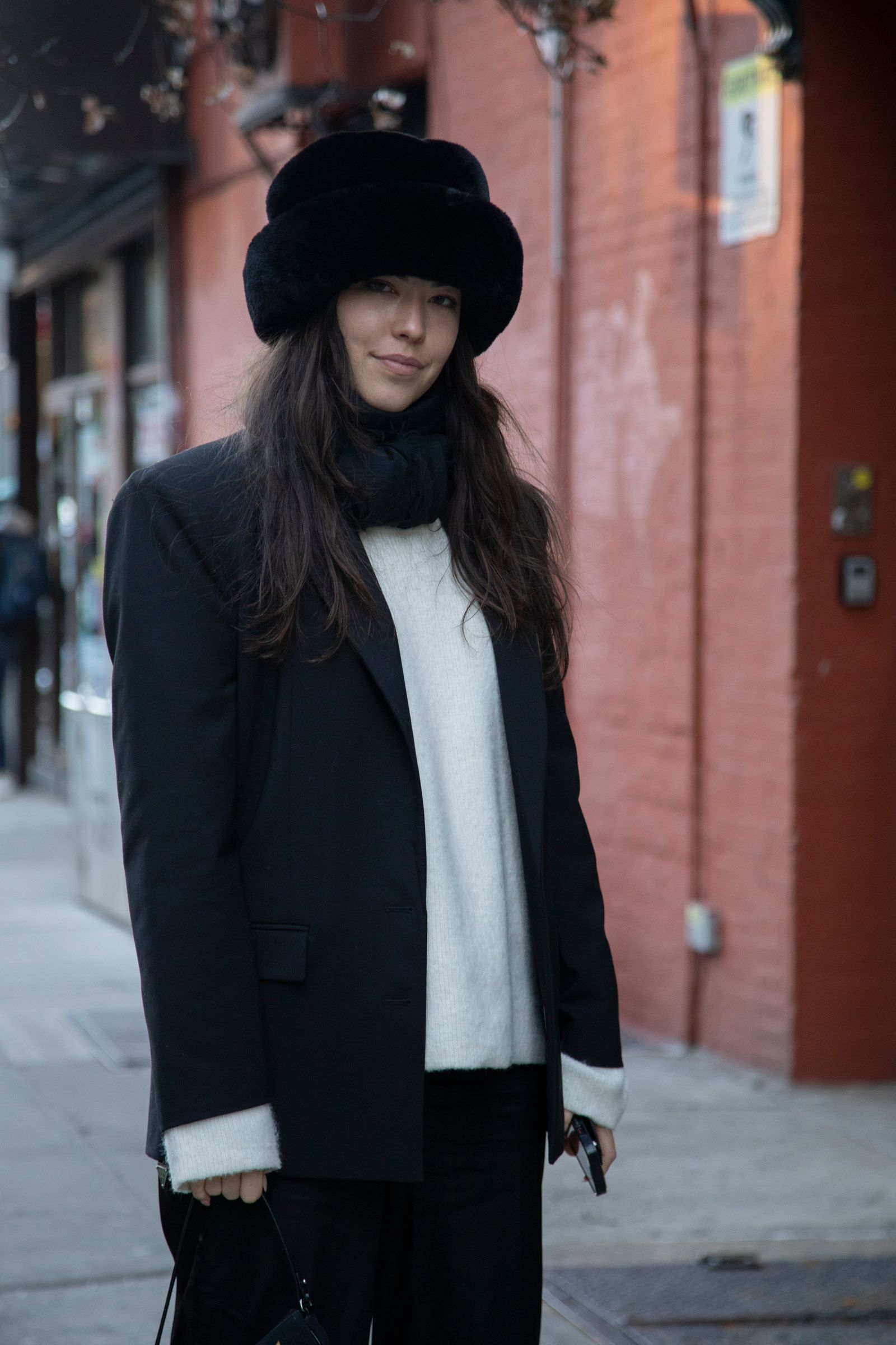 Casual Daytime Outfit Idea — Fur Hat Outfits