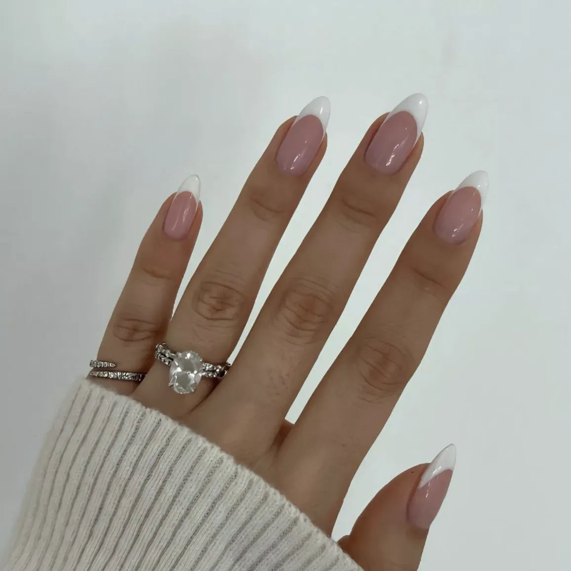 Classic White French Tips Visual Idea — Winter French Tip Nails