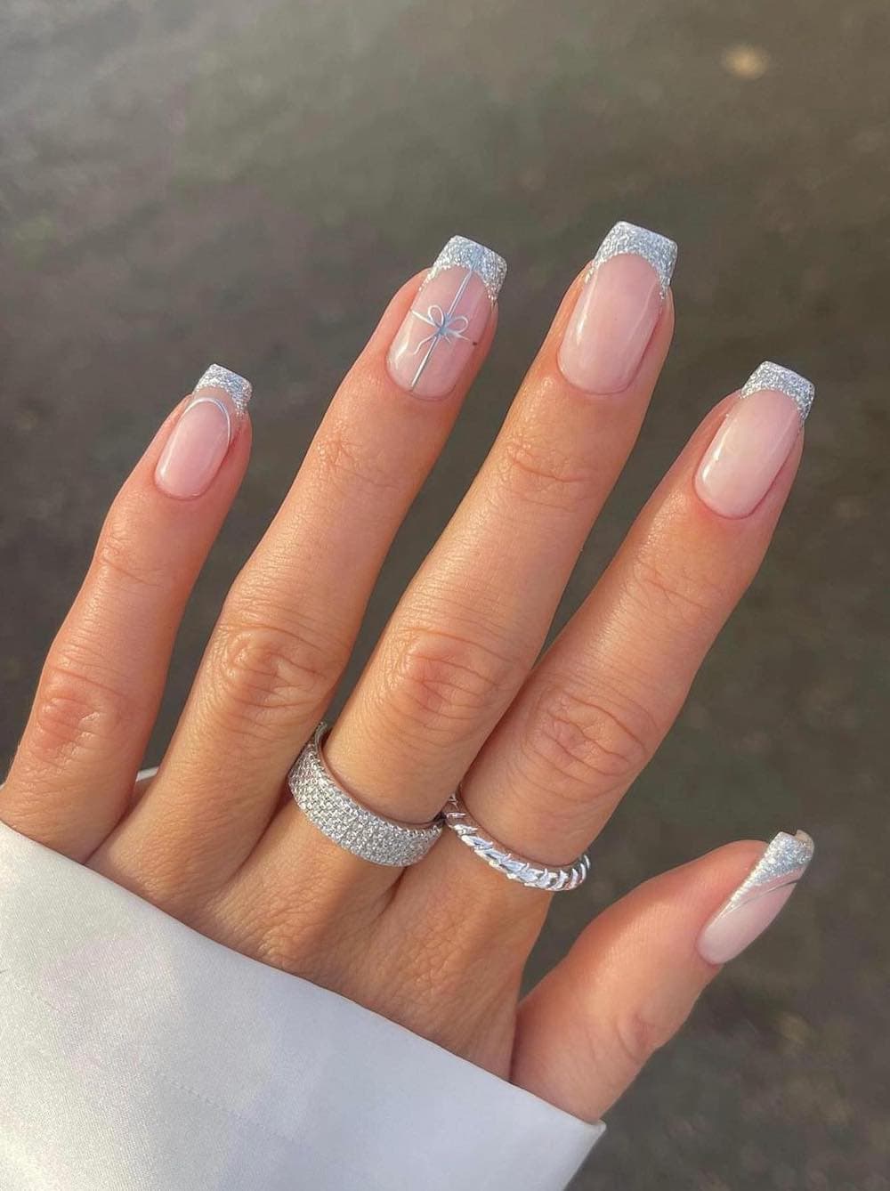 Winter Holiday Visual Idea Winter Holiday Visual Idea — Short Winter Square Nails