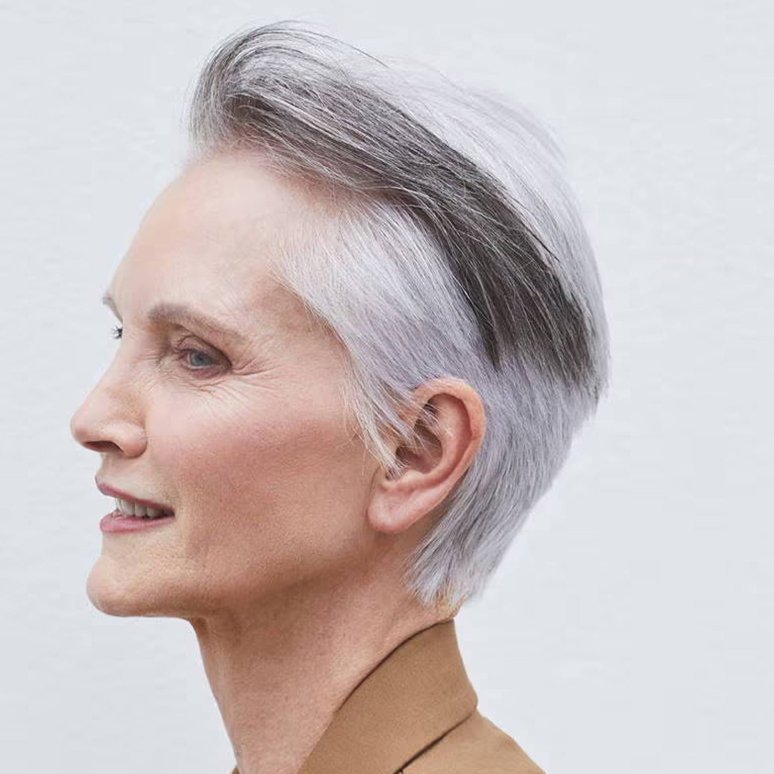 Textured Silver-Grey Pixie With Contrast Textured Silver-Grey Pixie With Contrast — Winter Haircuts for Women Over 60
