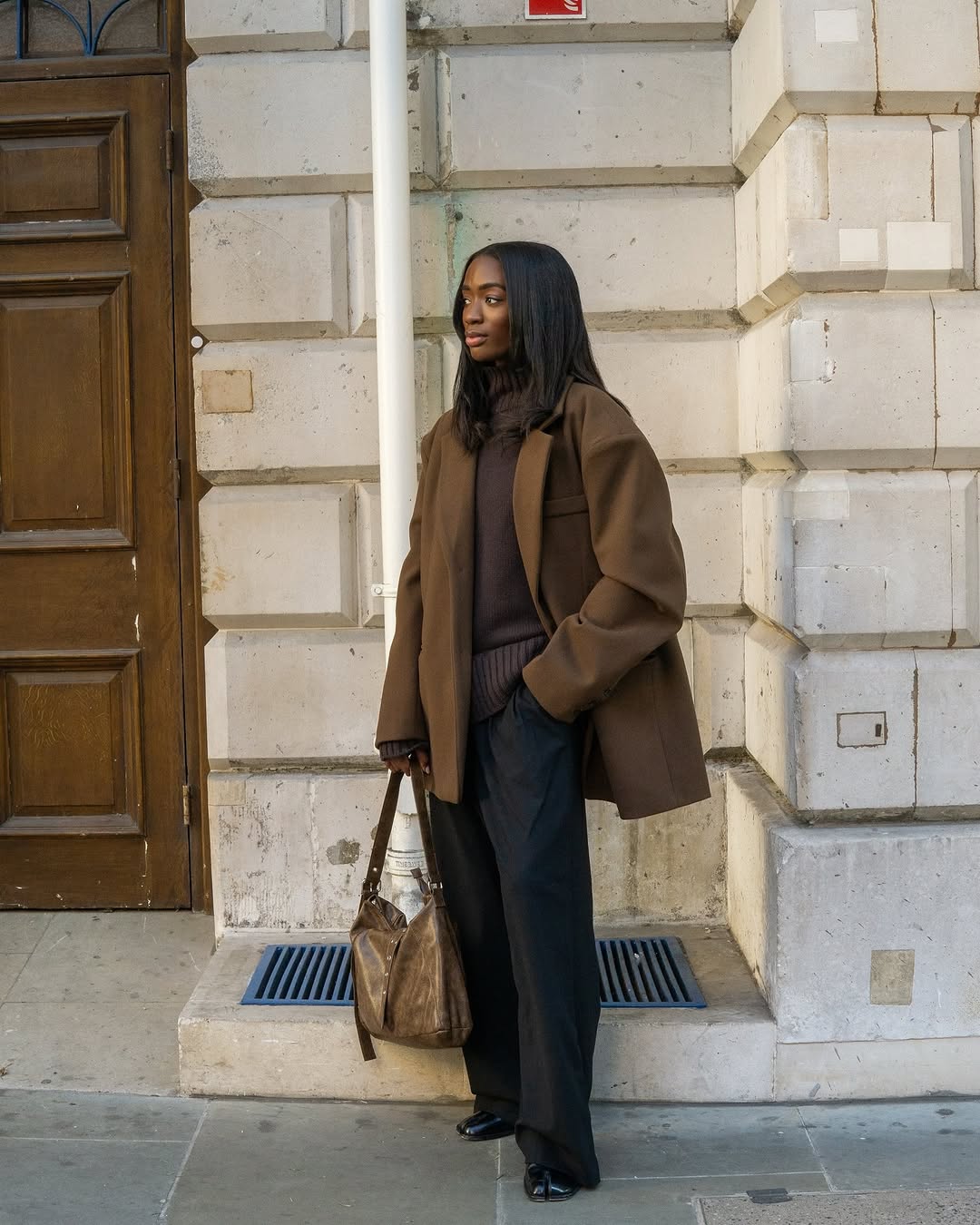 Business Casual: Brown Blazer with Turtleneck Business Casual: Brown Blazer with Turtleneck — Chocolate Brown Outfits