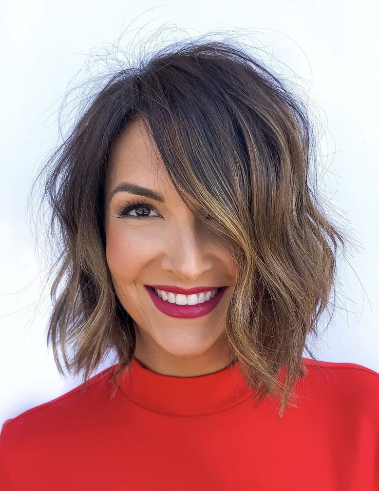Chin Angled Bob With Textured Waves Chin Angled Bob With Textured Waves — Winter Haircuts for Women