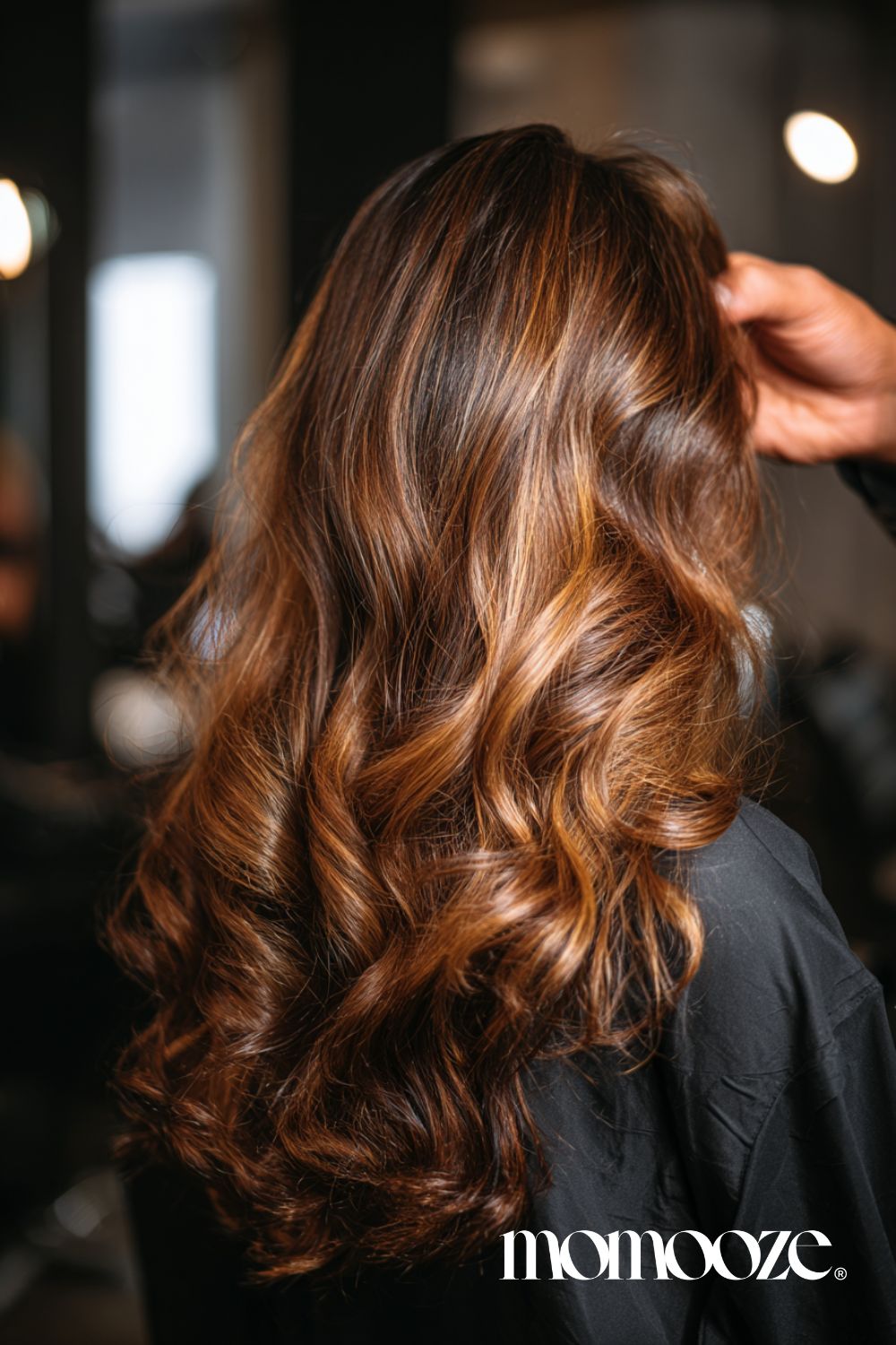 Rich Dark Brown With Caramel Highlights — Winter Hair Colors for Curly Hair