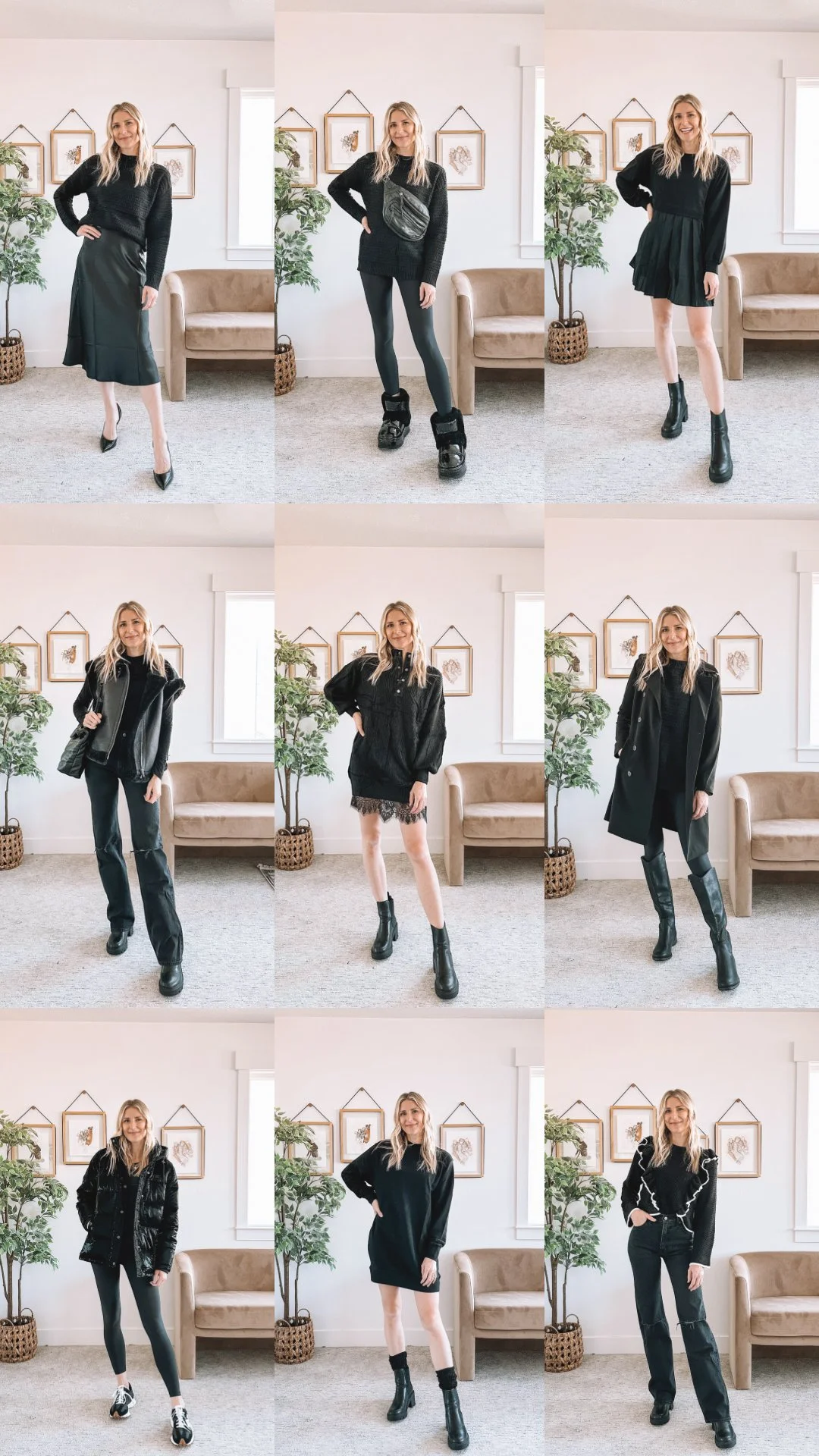 Diverse Textures and Silhouettes in All-Black Winter Outfits Diverse Textures and Silhouettes in All-Black Winter Outfits — All Black Winter Outfits