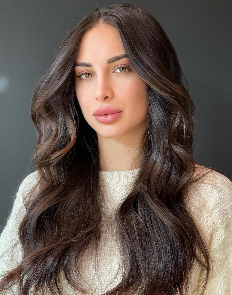 Glossy Deep Espresso Brown Colour Glossy Espresso Mid-Back Blowout Glossy Deep Espresso Brown Colour Glossy Espresso Mid-Back Blowout — Espresso Brown Hair