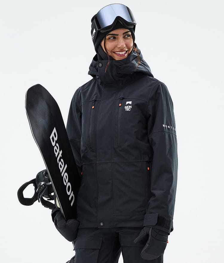 Classic Black Snowboard Set with Subtle Orange Accents Classic Black Snowboard Set with Subtle Orange Accents — Snowboarding Outfits