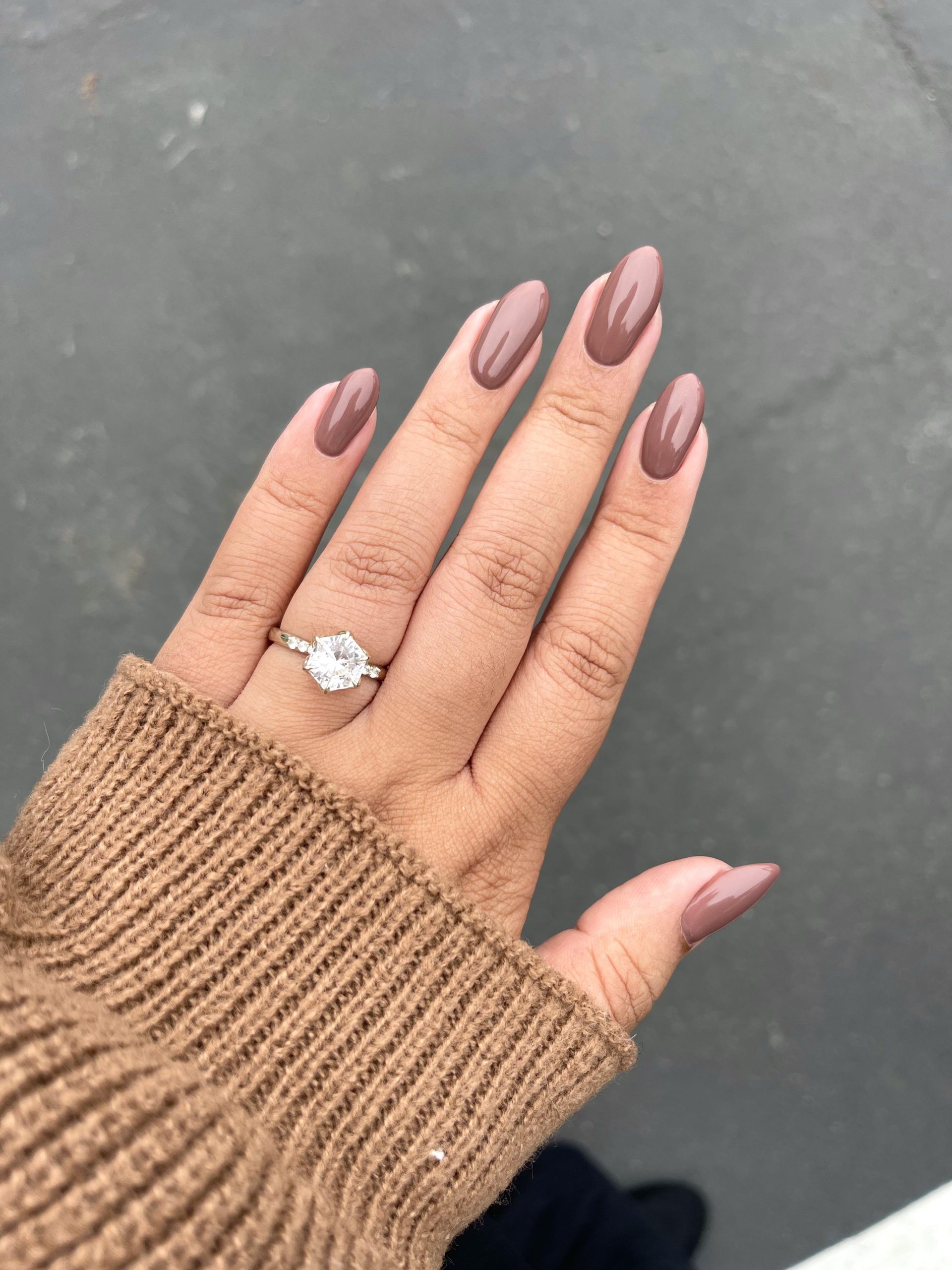 Any Medium-Dark Brown Glossy Nails — Mocha Nails