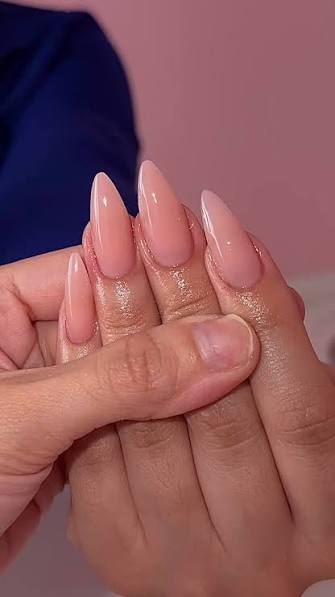 Understated Milky Pink Almonds Understated Milky Pink Almonds — almond nail inspo