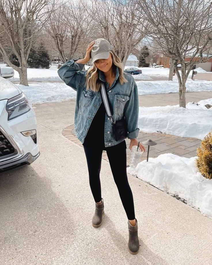 Denim Jacket Layering for an Active Mom's Look Denim Jacket Layering for an Active Mom's Look — Winter Outfits for Moms