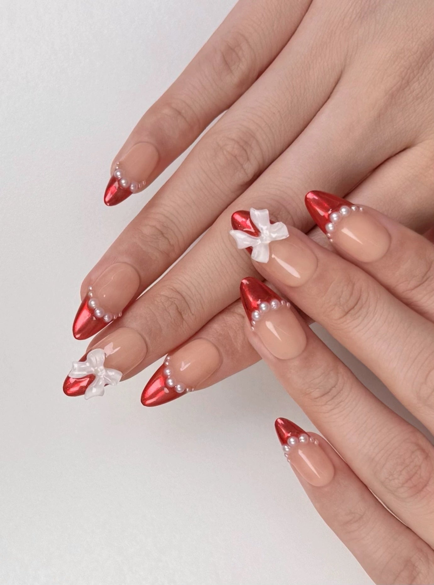 Visual Idea — Winter French Tip Nails