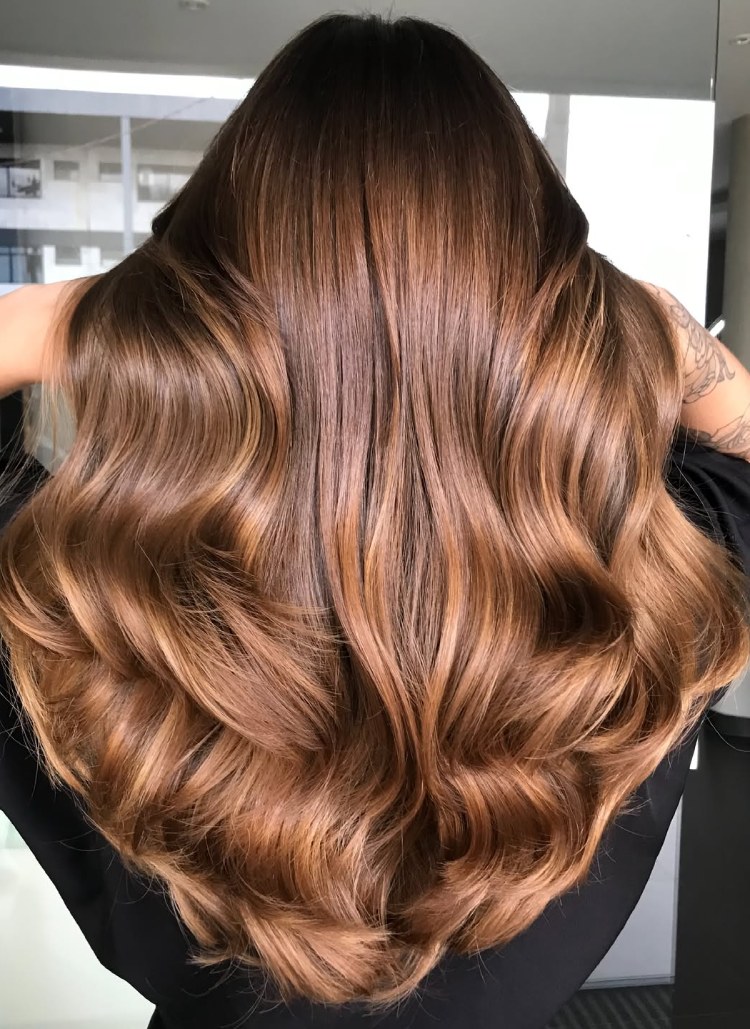 Deep Brown With Warm Copper Highlights — Cinnamon Brown Hair
