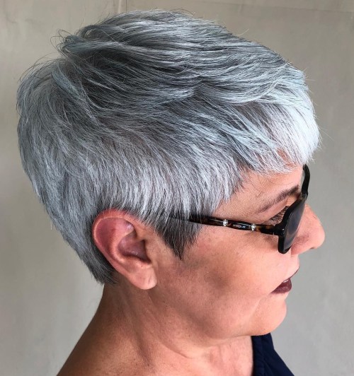 Textured Salt and Pepper Pixie Textured Salt and Pepper Pixie — Winter Haircuts for Gray Hair