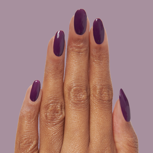 Deep Rich Plum Purple Metallic Champagne Gold Long Almond Nails Deep Rich Plum Purple Metallic Champagne Gold Long Almond Nails — Winter Nail Colors for Dark Skin