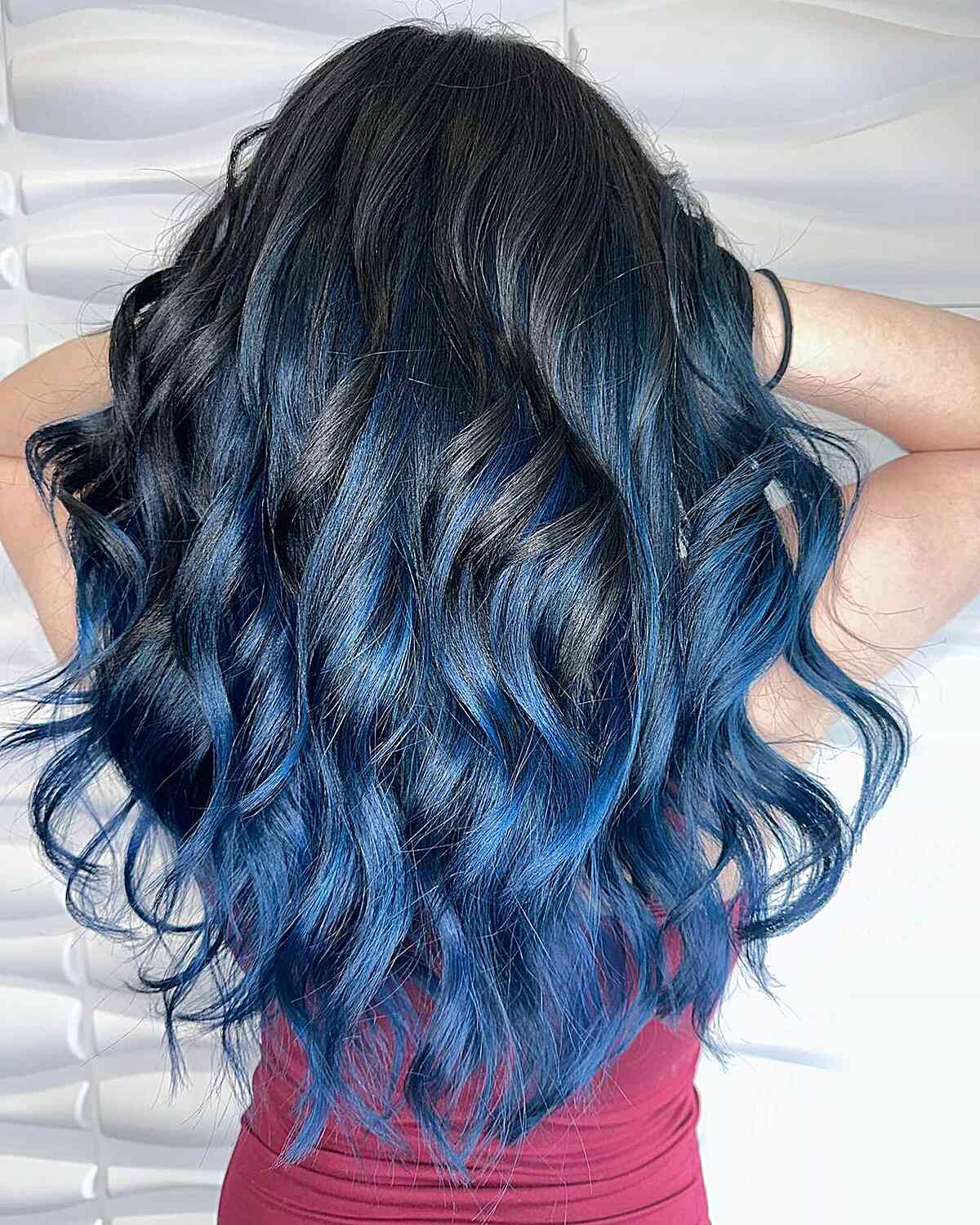 Dark Base With Blue Ombre — Winter Hair Colors for Blue Eyes