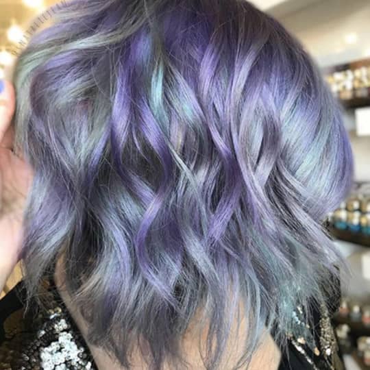 Wavy Lavender and Silver Bob Wavy Lavender and Silver Bob — Winter Haircuts for Gray Hair