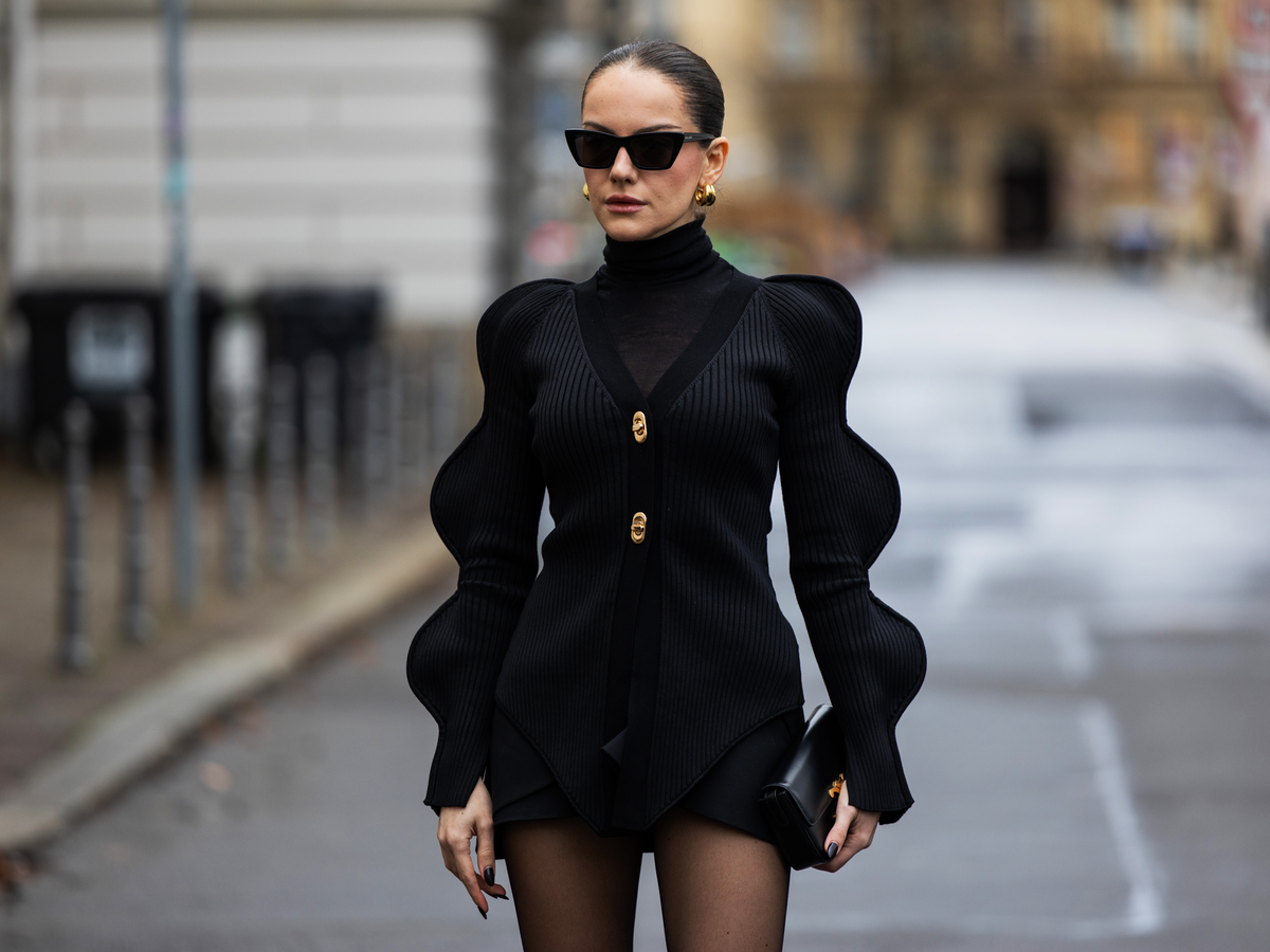 Structured Jacket with Puffed Sleeves — Dark Academia Winter Outfits
