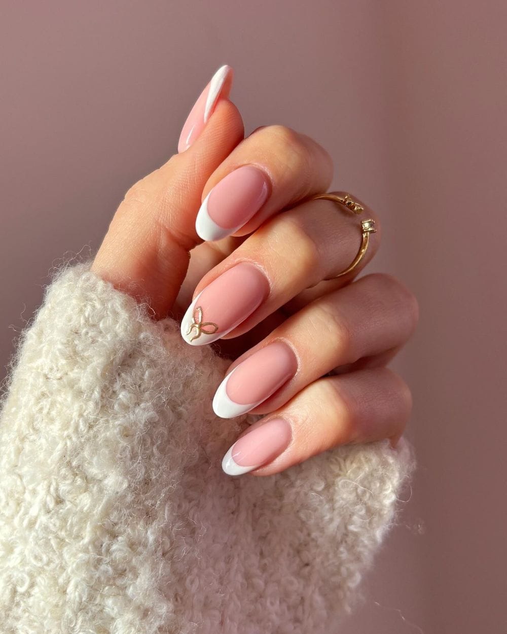 Winter Classic Visual Idea — Winter French Tip Nails