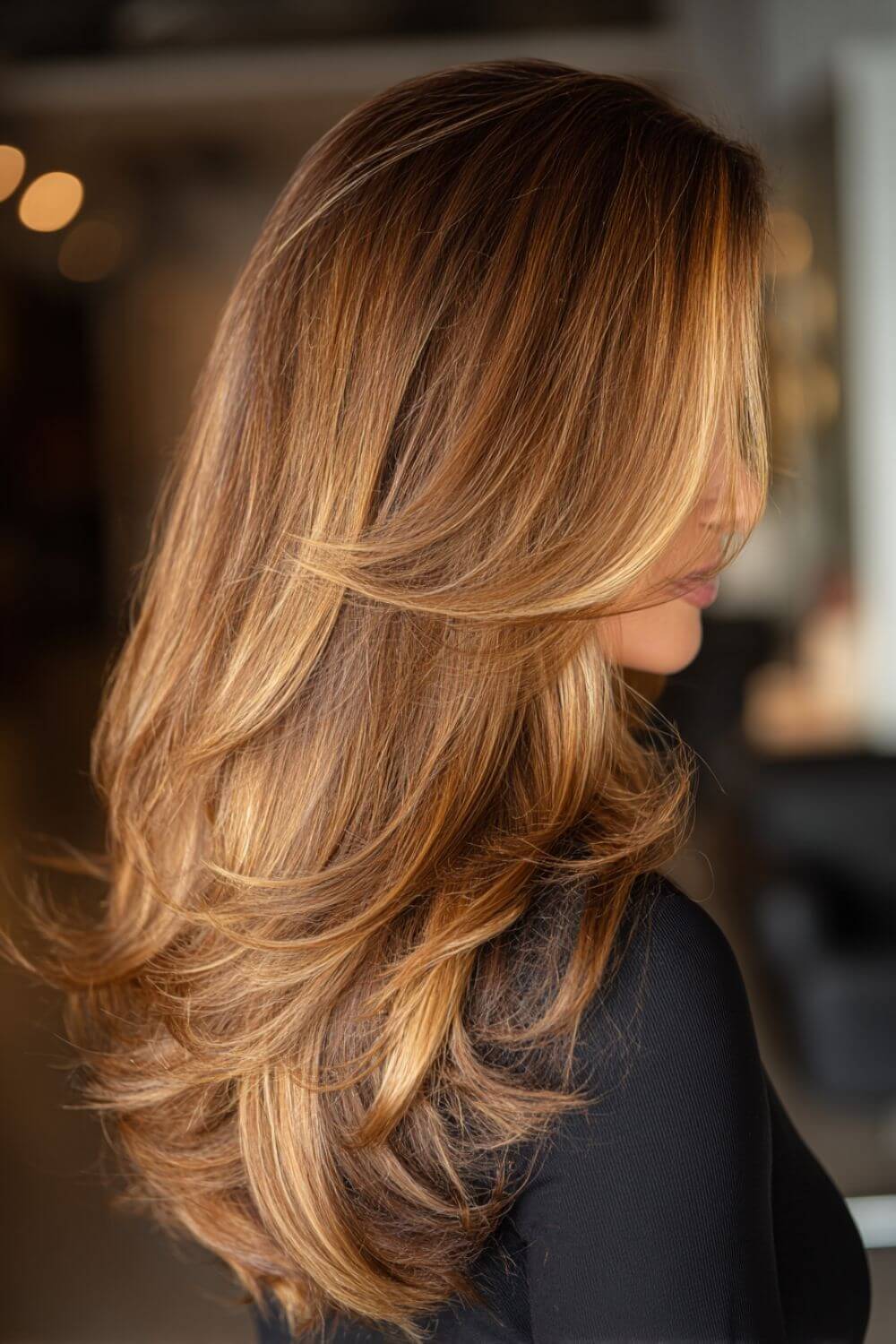 Dimensional Warm Tones Medium Brown With Golden Blonde Balayage Dimensional Warm Tones Medium Brown With Golden Blonde Balayage — Winter Hair Colors for Brown Eyes