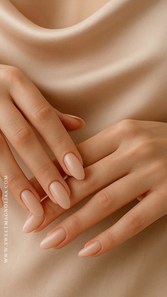 Creamy Nude Beige Both Hands Nails Creamy Nude Beige Both Hands Nails — Winter Nail Colors for Pale Skin