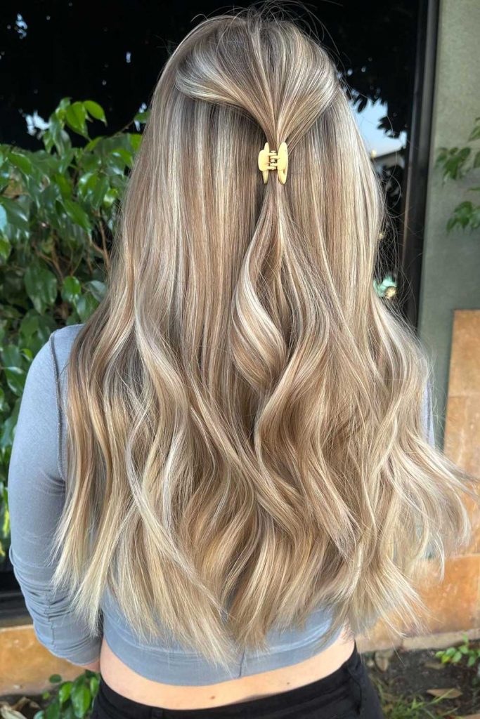 Back View Dark Blonde With Highlights and Lowlights — Lowlights for Blonde Hair