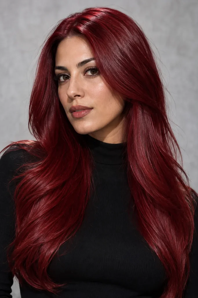 Vibrant Red Shoulder Length Vibrant Red Shoulder Length — Winter Red Hair Colors