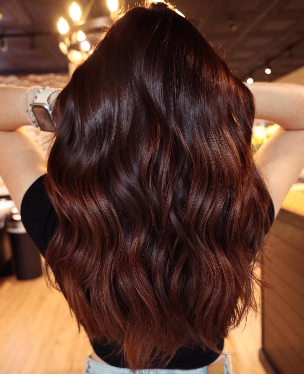 Dark Brown With Subtle Auburn Highlights Dark Brown With Subtle Auburn Highlights — Deep Winter Hair Color