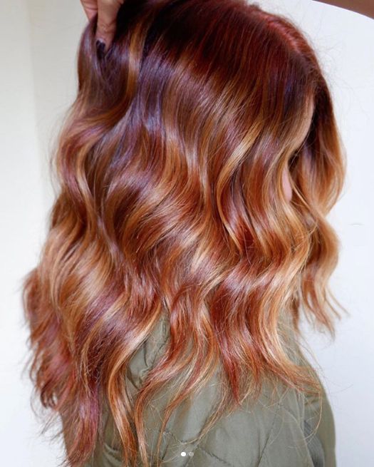 Dimensional Auburn With Blonde Tones — Winter Auburn Hair Color