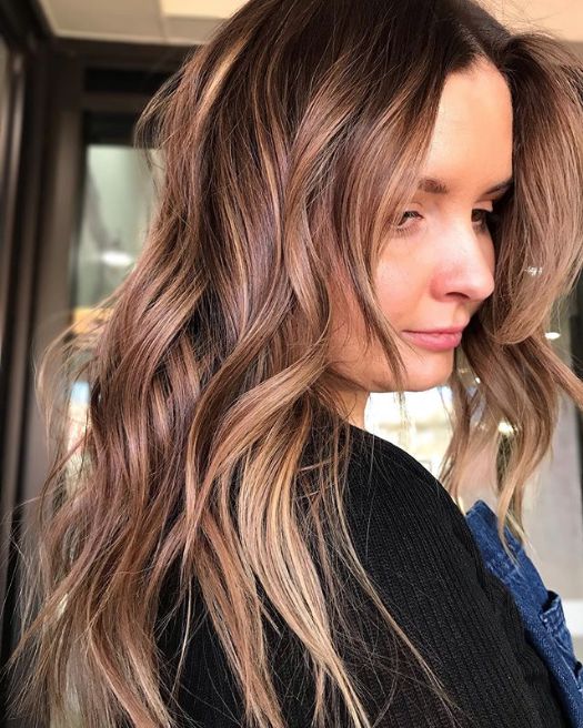 Light Brown With Warm Beige Blonde Highlights Light Brown With Warm Beige Blonde Highlights — Winter Brown Hair Colors