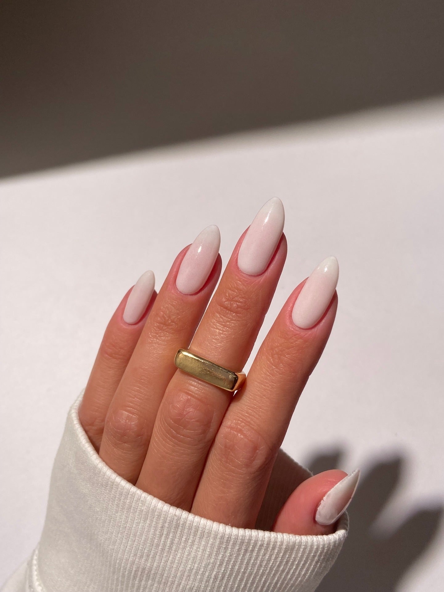 None Milky White Medium Almond Nails None Milky White Medium Almond Nails — Milky White Nails