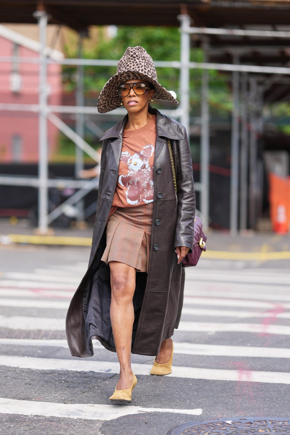 Eclectic Chocolate Brown Leather Coat Ensemble Eclectic Chocolate Brown Leather Coat Ensemble — Chocolate Brown Outfits