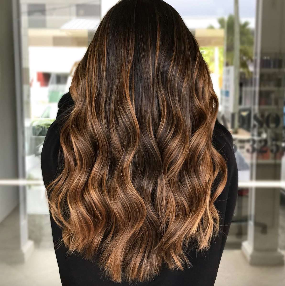 Dark Brown With Caramel Balayage Dark Brown With Caramel Balayage — Low Maintenance Winter Hair Colors