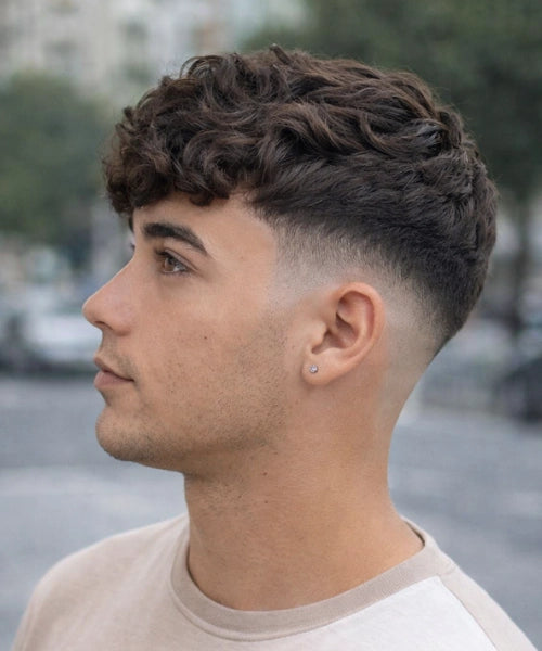 Curly Crop With Fade and Fringe Curly Crop With Fade and Fringe — Winter Haircuts for Men