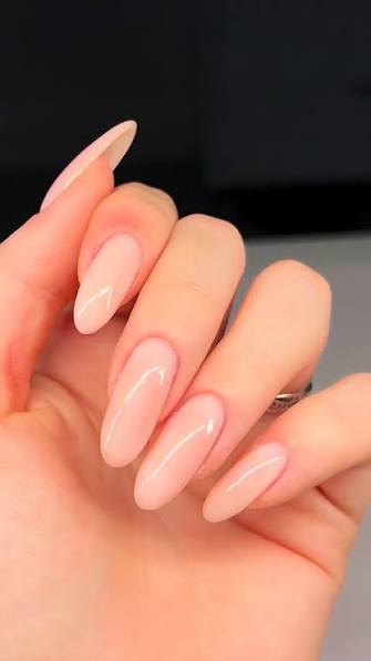 Short Almonds in Sheer Nude Pink Short Almonds in Sheer Nude Pink — almond nail inspo
