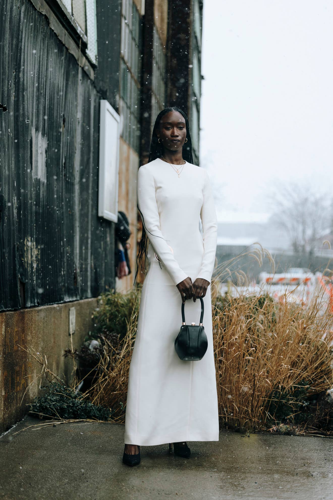 Elegant White Maxi Dress for a Striking Winter Event — NYC Winter Outfits