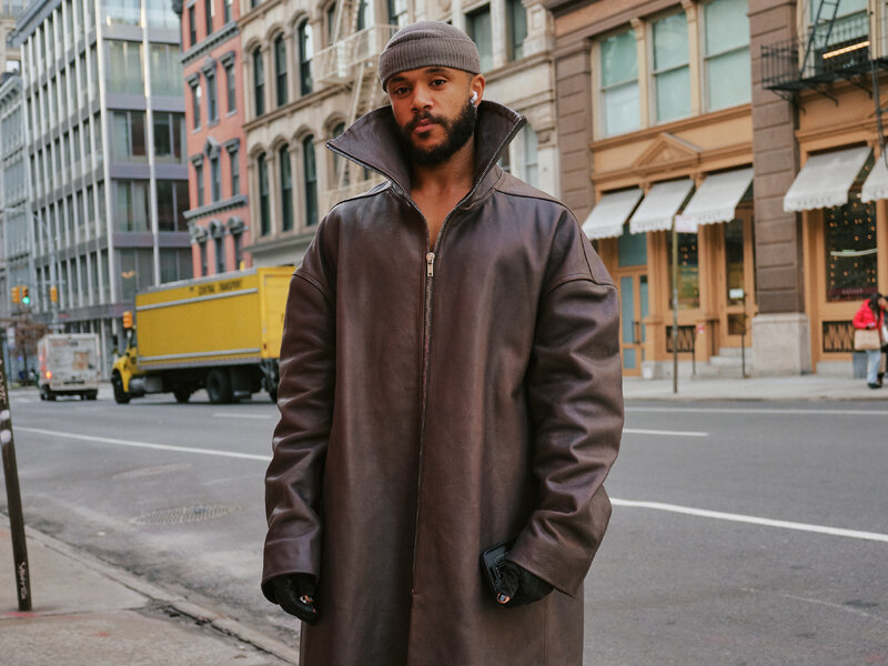 Statement Faux Fur Coat with Wide-Leg Trousers — Winter Outfits for Men