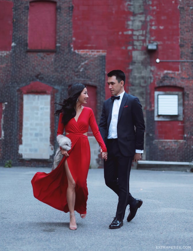 Black Long-Sleeve Gown with High Slit Black Long-Sleeve Gown with High Slit — Dressy Winter Outfits