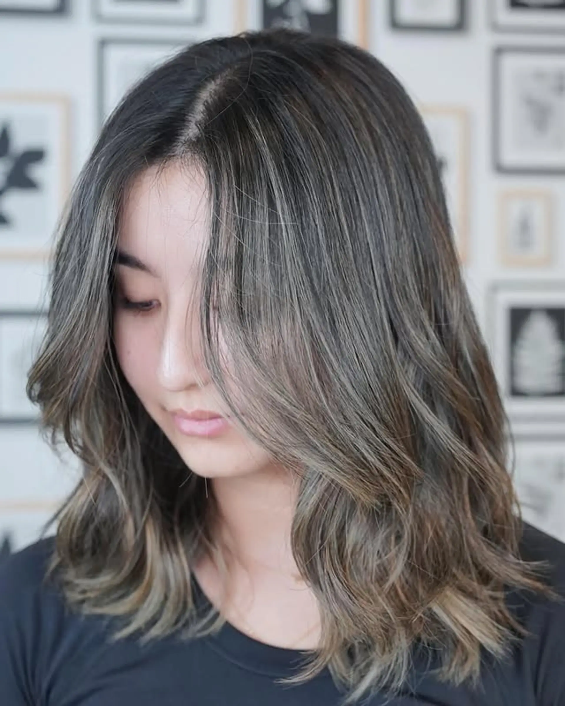Ash Brown Bob with Ash Blonde Highlights — Ash Brown Hair