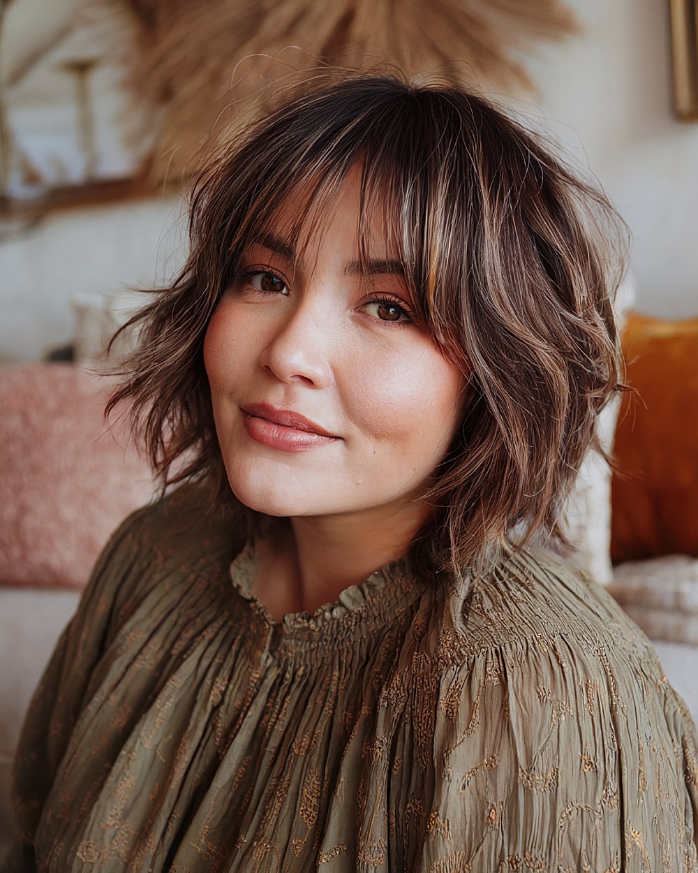 Collarbone Shag With Wispy Bangs — Winter Haircuts with Bangs