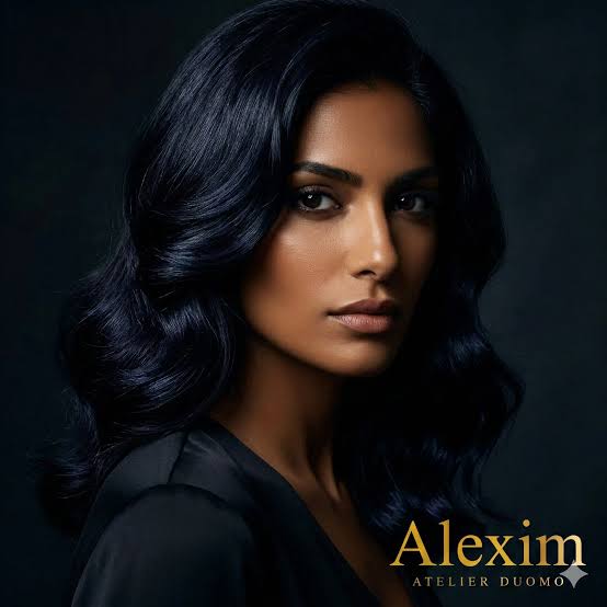 Glossy Dark Blue-Black — Winter Hair Colors for Olive Skin