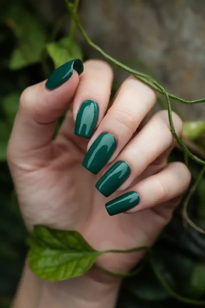 Vibrant Emerald Green Glossy Coffin Nails Vibrant Emerald Green Glossy Coffin Nails — green nail designs
