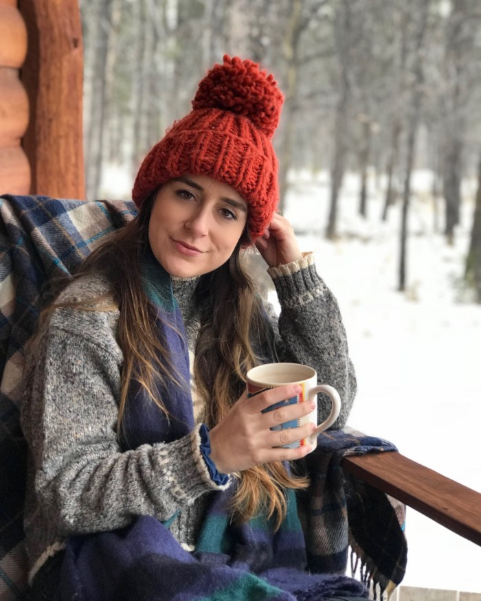 Cozy Warmth: Patterned Sweater and Chunky Beanie Cozy Warmth: Patterned Sweater and Chunky Beanie — Cabin Trip Outfits