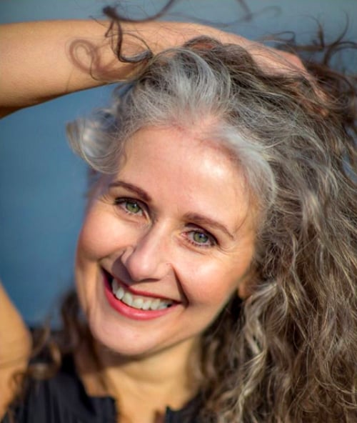Air-Dried Curly Gray Shoulder Length Air-Dried Curly Gray Shoulder Length — Winter Haircuts for Gray Hair