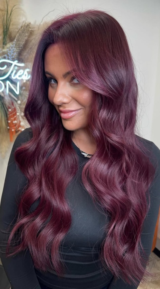 Rich Berry Wine Burgundy Waves Rich Berry Wine Burgundy Waves — Burgundy Hair Color