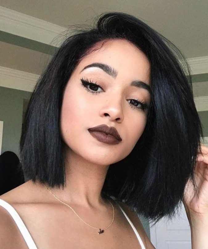 Sleek Bob With Blunt Bangs — Winter Hair Colors for Short Hair
