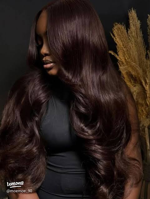 Mid-Back Wavy Hair With Reddish Tones — Dark Chocolate Brown Hair