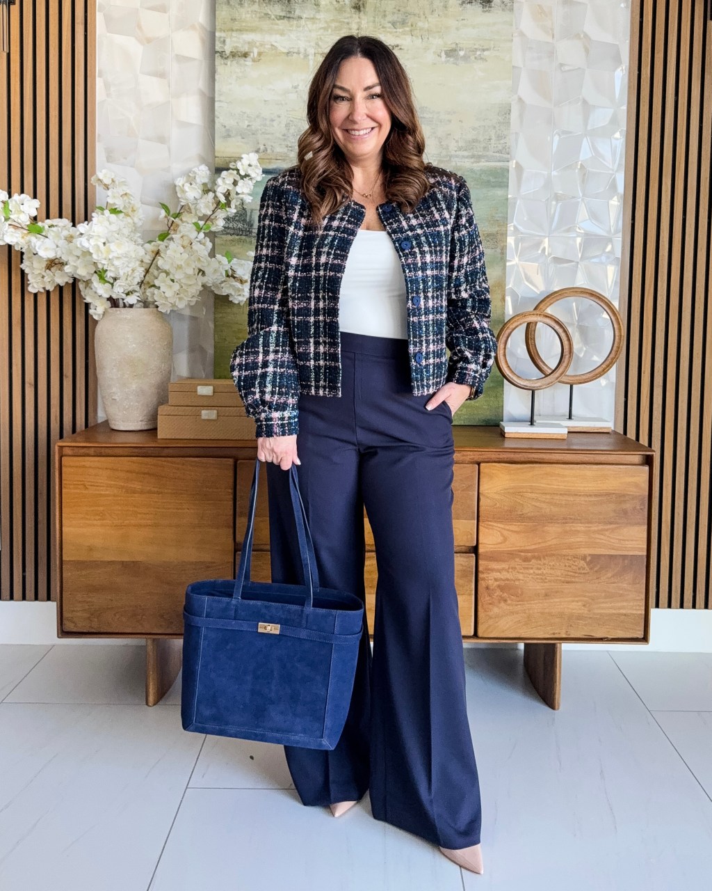 Textured Tweed Blazer for Smart Casual Sophistication Textured Tweed Blazer for Smart Casual Sophistication — Winter Outfits for Women Over 40