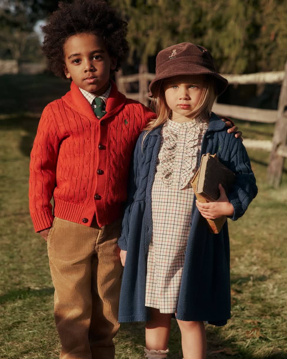 Cable-Knit Cardigans Layered for a Preppy Winter Look Cable-Knit Cardigans Layered for a Preppy Winter Look — Winter Outfits for Kids