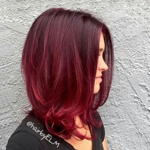 Angled Bob with Cherry Cola Ombre — Cherry Cola Hair Color
